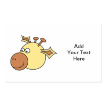 Happy Cute Giraffe. Cartoon Animal. Rectangle Sticker