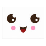 Happy cute kawaii face post card