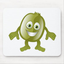 Happy cute kiwi fruit character mouse pad