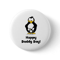 Happy Daddy Day Penguin Button