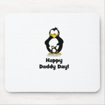 Happy Daddy Day Penguin Mouse Pads