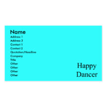Happy Dancer black txt Business Card Templates