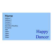 Happy Dancer blue Business Card Template