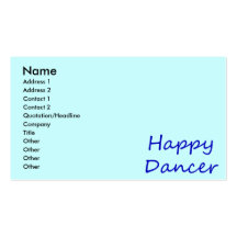Happy Dancer blue script Business Cards