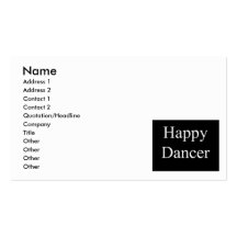 Happy Dancer bw Business Card Templates