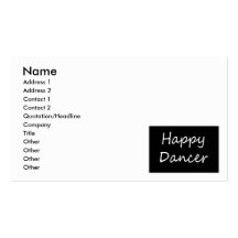 Happy Dancer bw script Business Cards