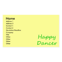 Happy Dancer green script Business Card