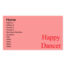 Happy Dancer red Business Card Template
