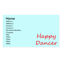 Happy Dancer red script Business Card Templates