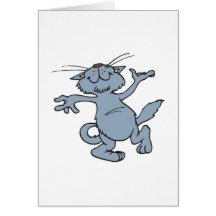 Happy Dancing Cat Greeting Cards