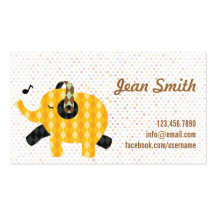 Happy Dancing Elephant Polka Dots Business Card