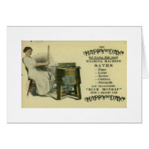 Happy Day Washing Machine, Greeting Card
