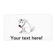 Happy dog cartoon custom shipping label