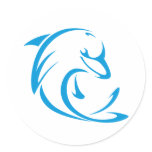 Happy Dolphin in Swing Drawing Style stickers