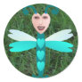 Happy Dragonfly Round Stickers