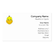 Happy Duck Cartoon. Business Card Template