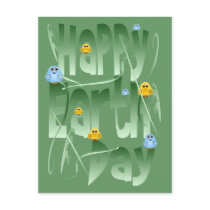 Happy Earth Day with Birds Postcard