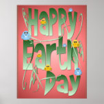 Happy Earth Day with Birds Print