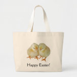 Happy Easter - 2 Cute Yellow Basque Chicks Tote Bags