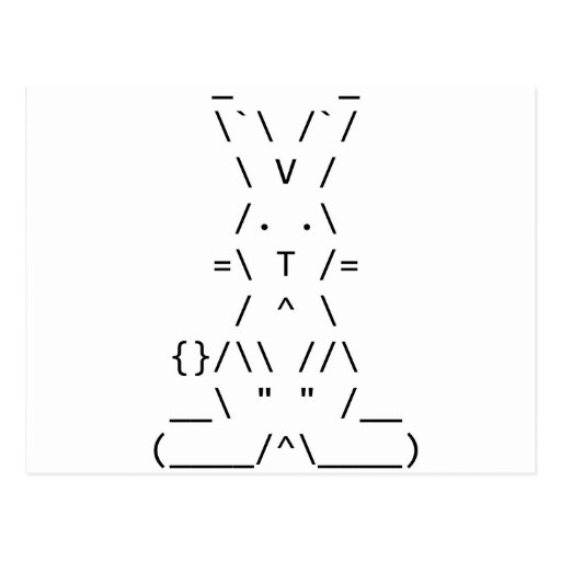 Happy Easter ASCII Bunny Art Postcard Zazzle