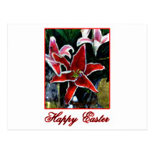 Happy Easter b Red Tiger Lily The MUSEUM Zazzle Gi Post Cards