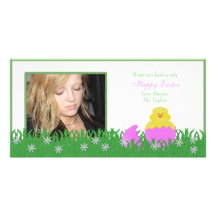 Happy Easter Baby Duck Photo Card
