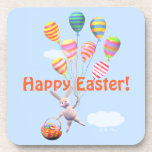 Happy Easter Bunny and Balloons Coasters