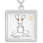 Happy Easter Bunny Personalized Necklace