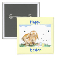 Happy Easter Bunny Pin