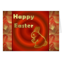 Happy Easter bunny rabbit easter eggs hare hoppy Greeting Card