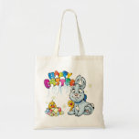 Happy Easter Cartoon Canvas Bag