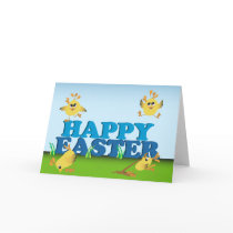 Happy Easter Chicks Card