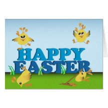 Happy Easter Chicks Card