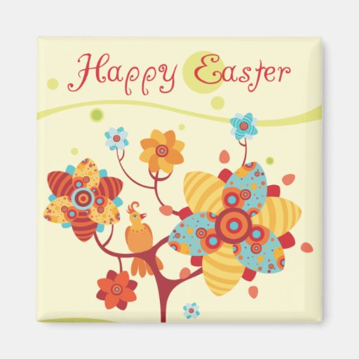 Happy Easter Chicks Magnet
