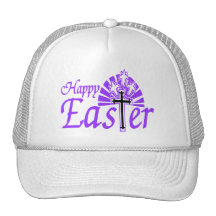 Happy Easter Flowers & Cross Mesh Hats