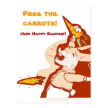 Happy Easter (Free the carrots!!) Postcard