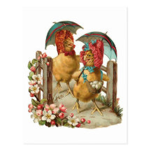 Happy Easter Hens Post Card