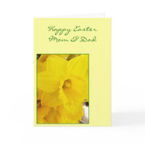 Happy Easter Mom And Dad Card - Daffodil