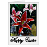 Happy Easter o Black Tiger Lily The MUSEUM Zazzle Card