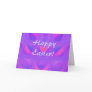 "Happy Easter!" Pink and Violet Abstract Greeting Card