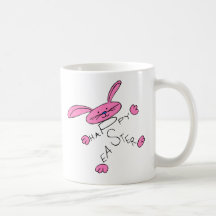 HAPPY EASTER-pink bunny Coffee Mug