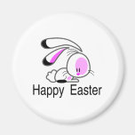Happy Easter Pink Easter Bunny Magnet