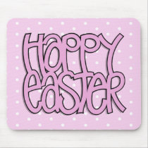 Happy Easter pink Mousepad