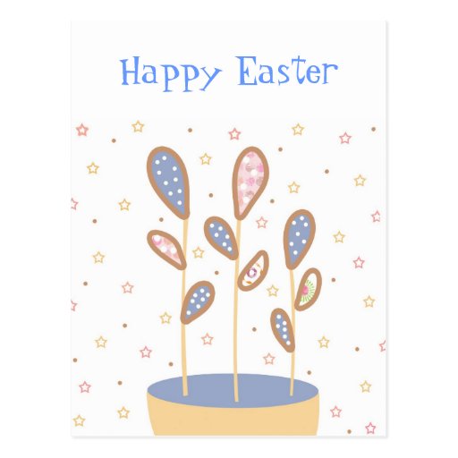 Happy Easter Plant Postcards