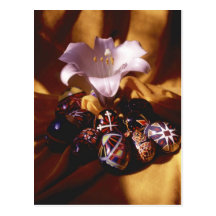Happy Easter PostCard~Easter Eggs/Lily