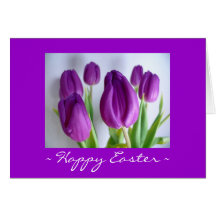 Happy Easter Purple Tulips Card