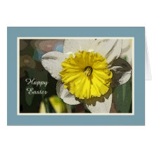 Happy Easter Religious Daffodil Card