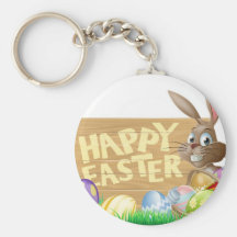 Happy Easter Sign Bunny Key Chains