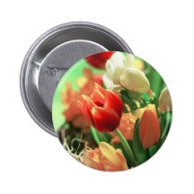 Happy Easter Tulips Pinback Button