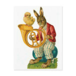 Happy Easter With French Horn Postcard